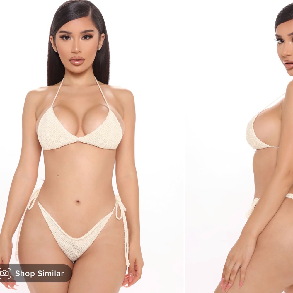 Fashion Nova triangle crochet bikini